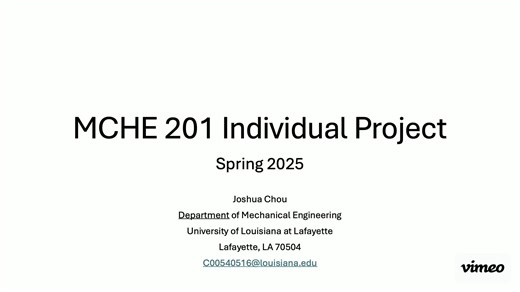 MCHE 201 Individual project