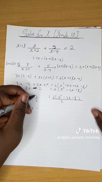 Solve for X with Fractions: Grade 10 Tutorial Part 1