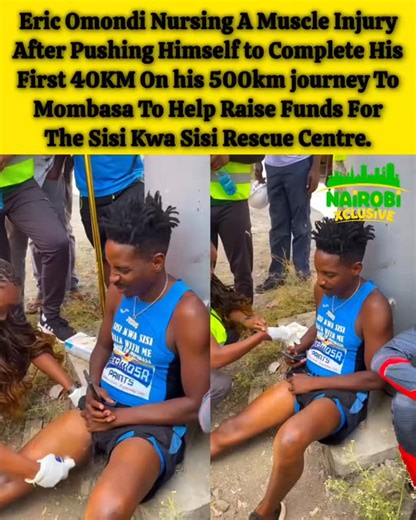 Nairobi Xclusive on Instagram: "Eric Omondi is Nursing a Muscle Injury After Straining Himself to Complete His First 40KM on a 500KM Journey to Mombasa, Aiming to Raise Funds for the Sisi Kwa Sisi Rescue Centre."