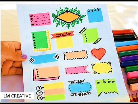 IDEAS PARA DECORAR TUS APUNTES - DECORA TUS CUADERNOS CON HOJAS DE COLOR - COMO USAR POST IT