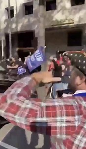 President Trump’s caravan driving through the Million MAGA March rally in Washington, D.C. just a while ago. He’s smiling! | ForAmerica