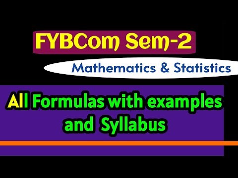 Syllabus & Formulas | FYBCom Sem-2 (Math & Stat.)