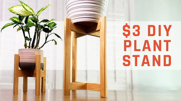 I built a mid-century plant stand for $3! 🌱