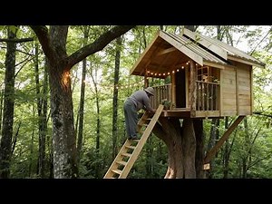 Building a Treehouse Cabin from Start to Finish | Complete Build