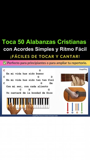 9.3K views | ¿Quieres tocar piano o guitarra en la iglesia, con amigos o en familia? Nuestro método facilita tu aprendizaje. ¡Descúbrelo ahora! | GospelPlay Alabanzas Cristianas | Facebook