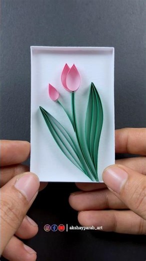 DIY Paper Quilling Tulips Flower 🌷 | How to Make #Quilling #Flower #shorts