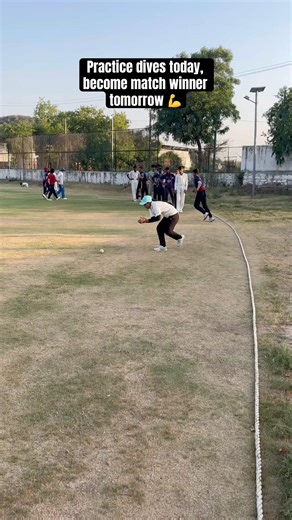 Practice dives today, become match winner tomorrow💪#cricket #cricketpractice #Fielding #nevergiveup