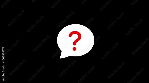 Interactive message bubble featuring a question mark, showcasing vibrant visuals with engaging design elements .