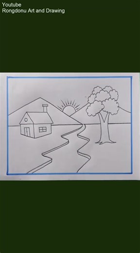 #landscape #pencilart #drawing #scenerylovers | Rongdhonu Art and Drawing