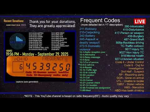 Bakersfield Scanner ⋅ 9/29 PM - 9/30 AM ⋅ 20 Channels with Channel ID