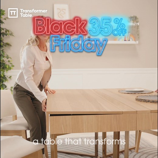 309K views |  BLACK FRIDAY IS HERE! 35% OFF SITEWIDE!   Work from home ➡️ ️ Dinner with friends — all with one piece that transforms in seconds. The Table-to-Desk adapts to your life, not the other way around. ✨ | Transformer Table | Facebook