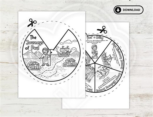 The Journeys of Paul Coloring Wheel | Bible Story Activity for Kids | Christian Sunday School Craft | Bible Lesson Printable, Kids Bible - Etsy