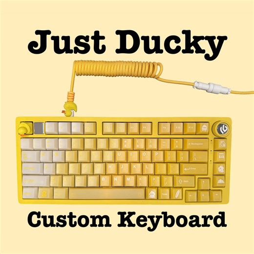 Duck Themed Custom Mechanical Keyboard - Yellow Duck Keycaps, Thocky Sound, 75% Layout, Wireless, RGB - Etsy