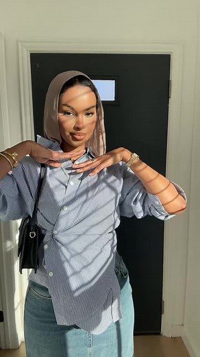 Modest Denim Skirt Outfits for Somali Girls | Fall Fashion Inspo