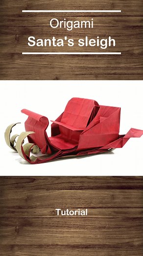 Origami Santa’s Sleigh #artist #origami #craft #papercraft #howtofold
