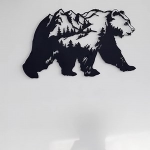 Bear Metal Wall Decor, Large Outdoor Wall Art, Bear Mountain and Nature Decor, Forest Wall Decor, Wildlife Lover Gift, Farmhouse Wall Decor - Etsy