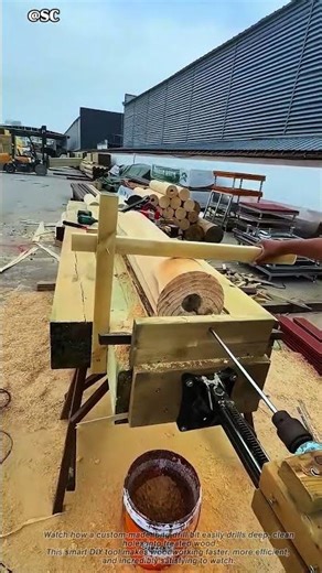 DIY Long Drill Bit for Deep Holes in Treated Wood 🔥 #woodworking #DIY #drilling #tools #shorts