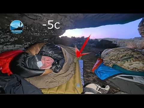 STONE COLD. -5c Cave Camping with MILITARY KIT. Carnthia overbag & GTX BIVY