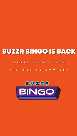 6.3K views · 4 comments | BUZZR Bingo is BACK! Join us Monday 4/25 1pm EST at buzzrtv.com/bingo! By playing and watching BUZZR you have a shot at daily prizes! Plus every day you play earns you an entry into our grand prize drawing! See you there! #BUZZR | BUZZR | Facebook