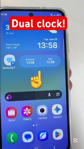 How to add dual clock on screen on Samsung Galaxy phones￼ #samsungtips #dualclock #gsmabc #shorts