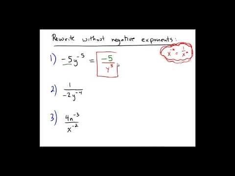 Writing without negative exponents