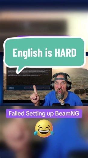 Speaking English and setting up BeamNG is hard LOL #beamng #beamng_drive #funnystreamclips #gaming #twitchstreamer