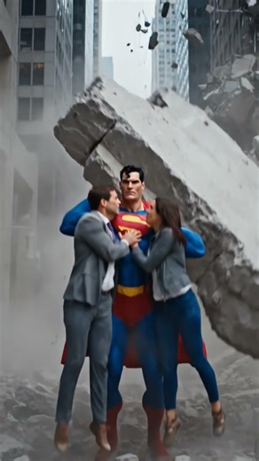 superman saves lifes from earthquake