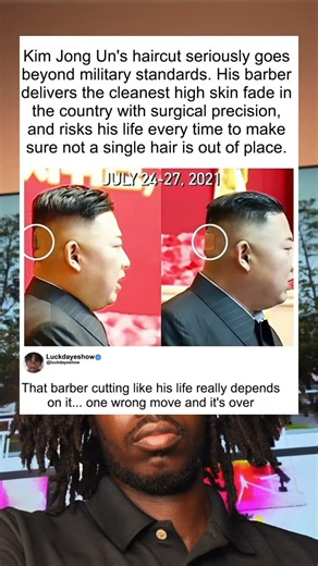 Kim Jong Un's haircut seriously goes beyond military standards. His barber delivers the cleanest