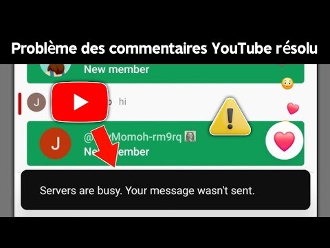 Les serveurs de commentaires YouTube sont occupés. Votre message n'a pas été envoyé.