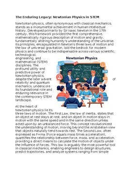 Newtonian Physics & STEM - No Prep - Worksheet - 100% Editable