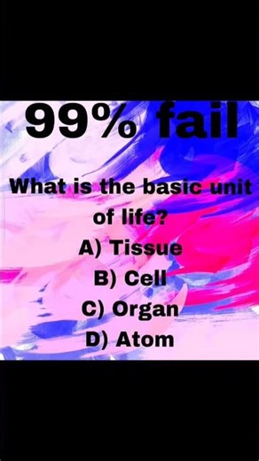 Basic Unit of Life | Cell Biology Question | Science Quiz 🧬 #trending #biology #cell #cellularrespi