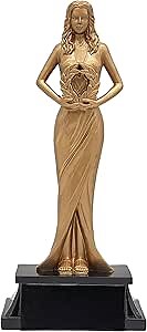 Decade Awards Female Achievement Trophy - Custom Engraved Golden Goddess Award - Customize Now (8 Inch)