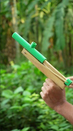 DIY Homemade Rubber Band Gun #diy #crafts #shorts