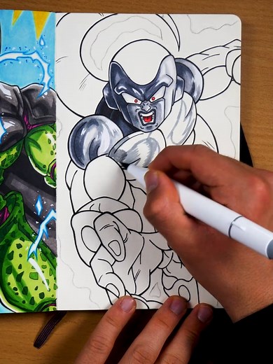 Drawing Dragon Ball Characters: Perfect Cell and Black Frieza