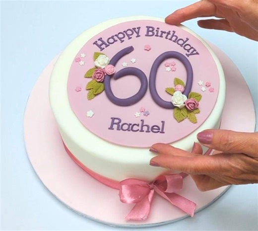 60th Birthday Cake Topper, Handmade Fondant Roses - Etsy UK