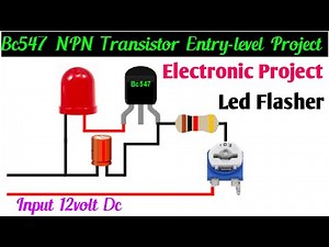 Speed Adjustable Flashing LED Flasher | Easy BC547 NPN Transistor Project
