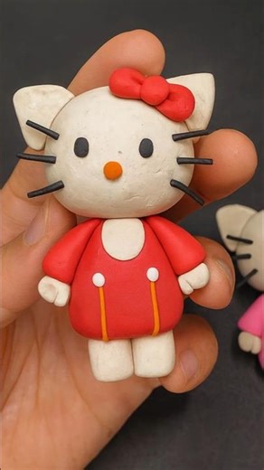 Turning Cute into Cursed Clay Hello Kitty! #clay #clayart #diy #claysculpture #sprunkioc