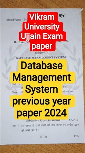 Database Management System Using PL/SQL previous year paper 2024
