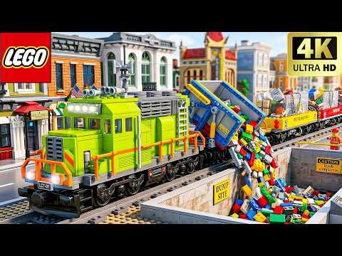 I Built a GIANT LEGO Garbage Train That Cleans EVERYTHING! | Lego Funny Experiment