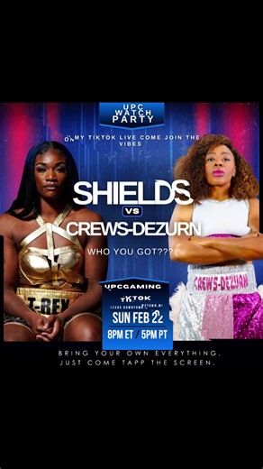 Join the Live Boxing Match: Shields vs. Crews-Dezurn!