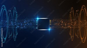 AI hologram HUD Technology Digital Data Abstract cyber tech cyberpunk Background, Analysis. Cyberspace Particles Network Connections, Virtual 3D podium Hud design technology machine learning 4K 3D