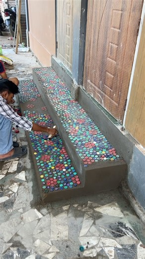 Step Make Over Using Bottle Cap #reused #idea | Deep's CRAFT