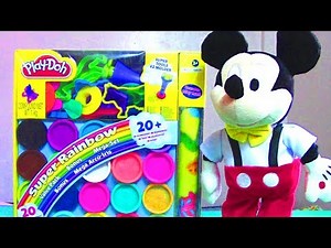 Play Doh Super Rainbow Mega Playset with Mickey Mouse Clubhouse Dancing Mickey