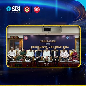 🌟 A Proud Moment for SBI 🌟 At a prestigious ceremony held at Rail Bhawan, New Delhi, on 1st September 2025, State Bank of India and Indian Railways signed an MoU for the SBI's curated Railway Salary Package for the employees of Indian Railways. The event was graced by: ▪️ Hon’ble Minister of Railways, Shri Ashwini Vaishnaw ▪️ Chairman & CEO, Railway Board, Shri Satish Kumar ▪️ Chairman, SBI, Shri C.S. Setty And other senior dignitaries from Indian Railways and SBI. Through this collaboration, 