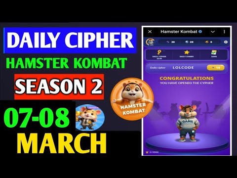 Hamster Kombat Dev Game Daily Cipher 7 March | Hamster Kombat Daily Cipher Code | Daily Combo