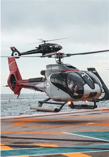 Décollage AS355 (3A-MXC) et décollage atterrissage pour le (3A-MHM) à l’héliport de Monaco 🇲🇨 #helicopter #airbushelicopters #monaco🇲🇨 #H130 #as355