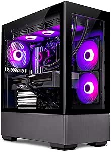 Skytech Gaming Azure PC Desktop – AMD Ryzen 7 7800X3D 4.2 GHz, NVIDIA RTX 4080, 1TB NVME Gen4 SSD, 32GB DDR5 RAM RGB, 1000W Gold PCIE 5.0 PSU, 360mm AIO, 11AC Wi-Fi, Windows 11 Home 64-bit,Black