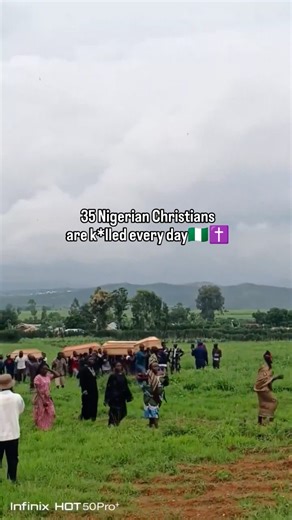Nigerian Christians conduct a funeral procession for yet another group of martyrs k*lled by Islamist ter*orists. #Nigeria #nigerianchristians #christianity #christianpersecution #martyrs | Visegrad24