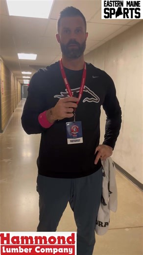 Foxcroft girls basketball coach Tyler Muzzy after a Ponies quarterfinal win over Calais #tourney26 | Eastern Maine Sports