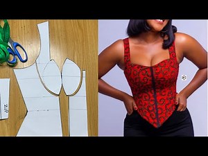 How to Draft a corset pattern with a Shoulder an armhole and a Basque waistline || corset pattern